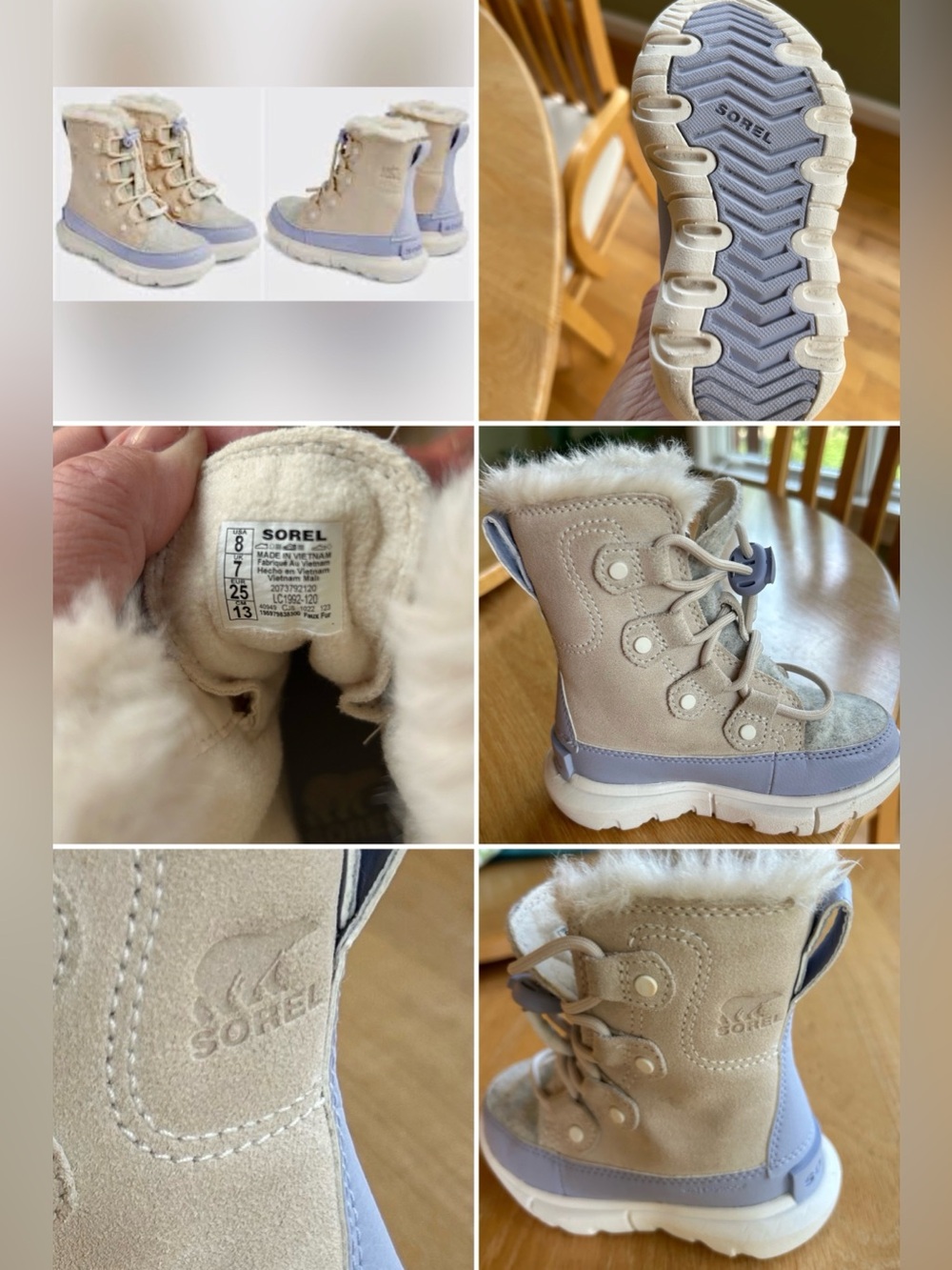 Sorel Explorer Winter Insulated Waterproof Boots - Cream & Lavender